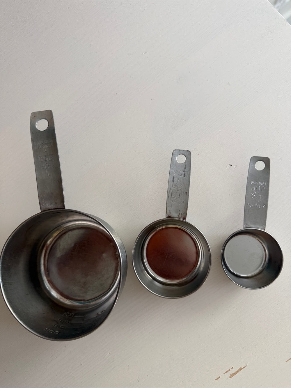 Stainless Steel Vintage Nesting Measuring Cups (3) Hong Kong - Picture 2 of 10